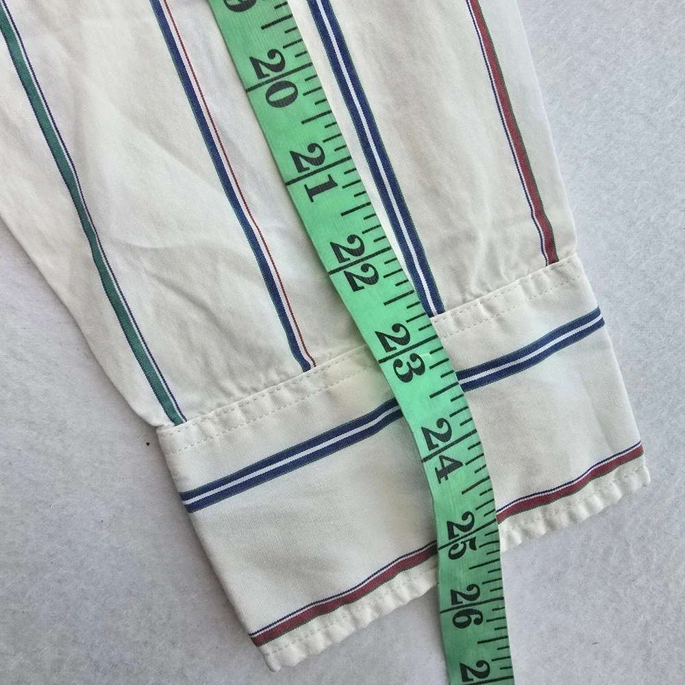 J.‎ Crew NWT Secret Wash Classic Fit Men's White Striped Button Down Shirt XL